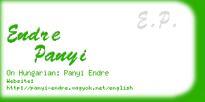 endre panyi business card